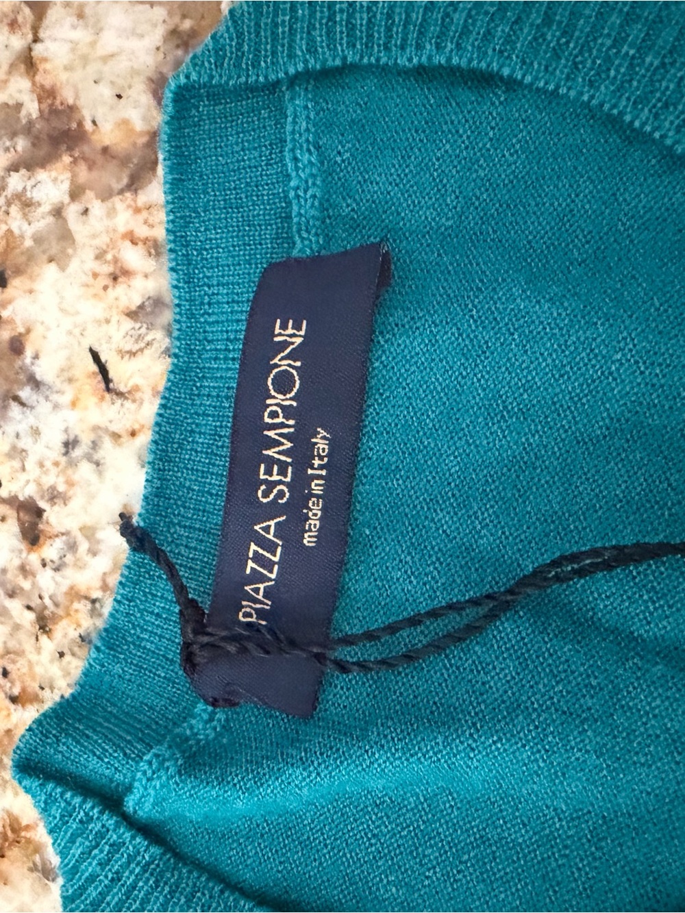 Piazza Sempione Teal Crewneck Button Cardigan - Picture 4 of 4